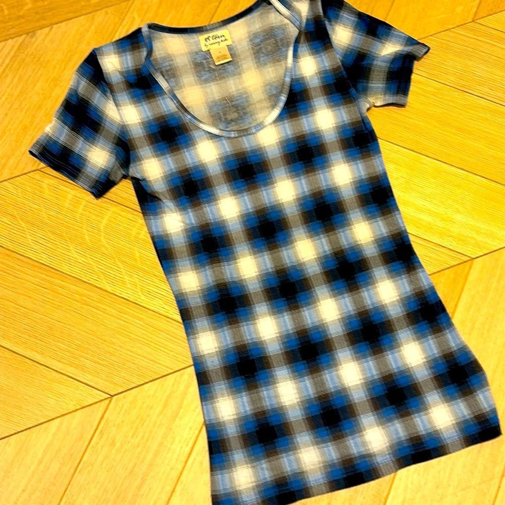 Torn by Ronny kobo plaid top size S